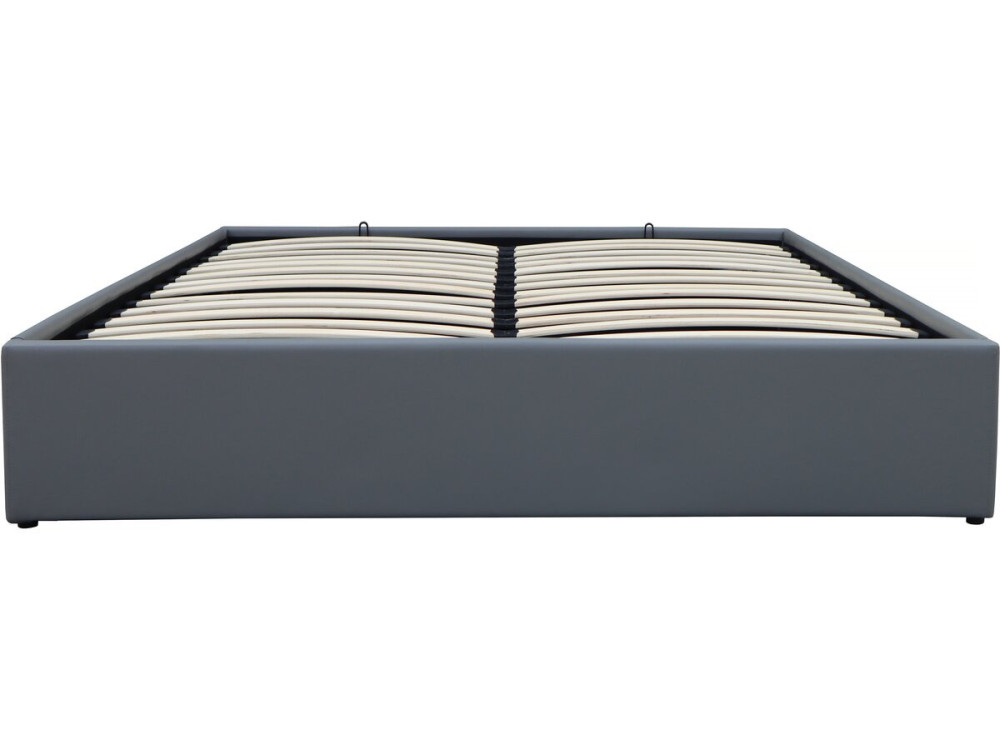 PVC double bed with storage "Ava" - 160 x 200 cm - Grey