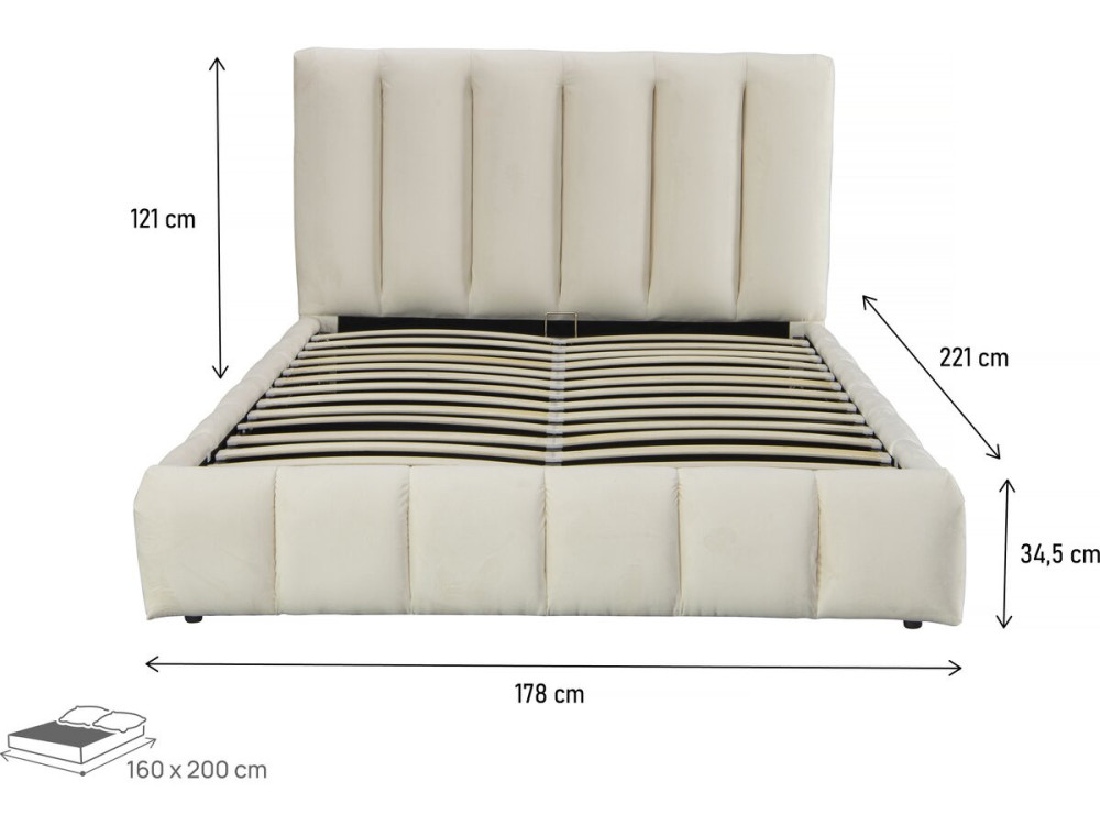 Annie bed with storage 160 x 200 cm - Beige