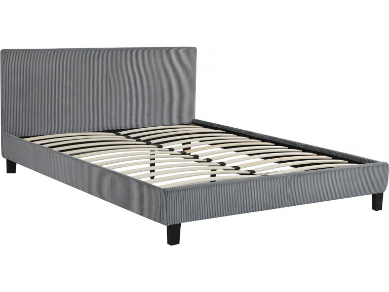 Ambre Corduroy Bed - 140 x 190 - Grey