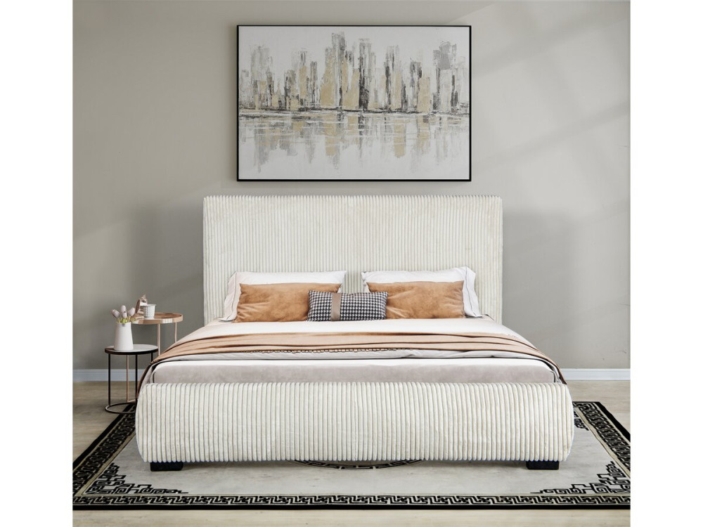 Montana corduroy double bed - 180 x 200 cm - Beige