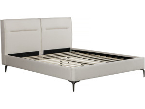 Double bed in designer fabric "Moritz" - 160 x 200 cm - Beige
