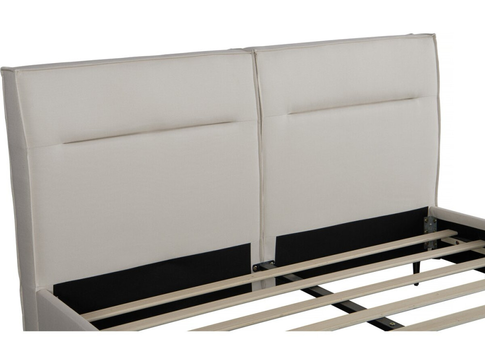 Double bed in designer fabric "Moritz" - 160 x 200 cm - Beige