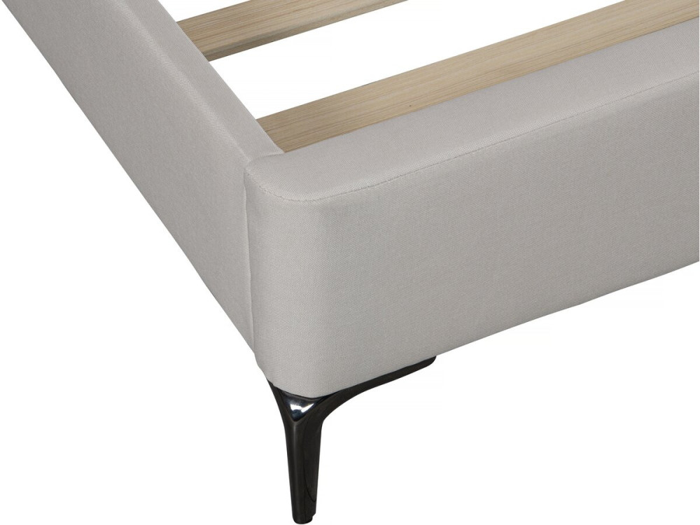 Double bed in designer fabric "Moritz" - 160 x 200 cm - Beige