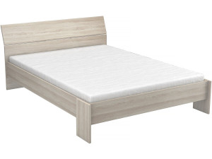 Pricy" wooden double bed - 140 x 200 cm - Beige