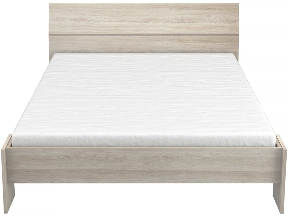Pricy" wooden double bed - 140 x 200 cm - Beige