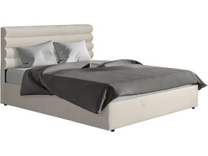 Livigno" design velvet double bed - 140 x 190 cm - Beige