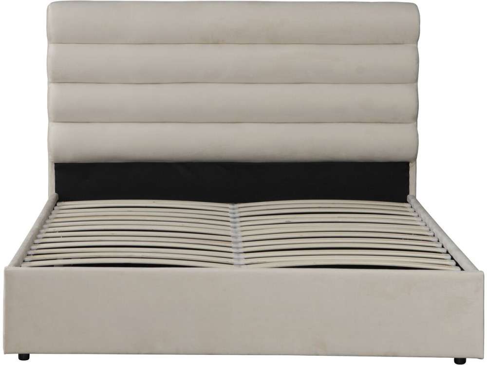 Livigno" design velvet double bed - 140 x 190 cm - Beige