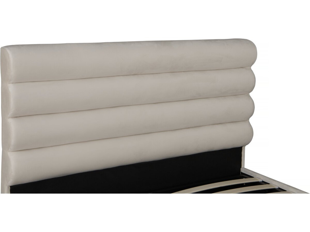 Livigno" design velvet double bed - 140 x 190 cm - Beige