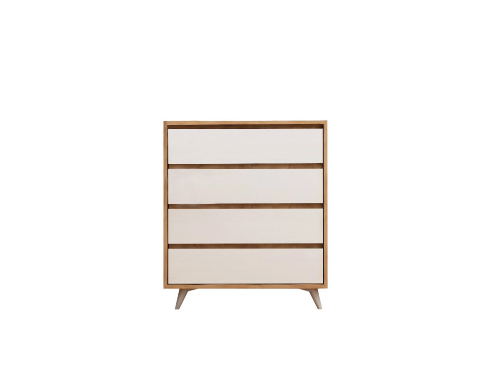 Suvera" wooden chest - 70 x 40 x 86 cm - Beige