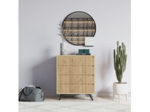 Suvera" wooden chest of drawers - 70 x 40 x 86 cm - Light brown 2