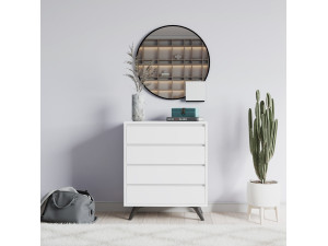 Suvera" wooden chest of drawers - 70 x 40 x 86 cm - White 2