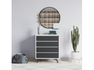 Suvera" wooden chest of drawers - 70 x 40 x 86 cm - White 2