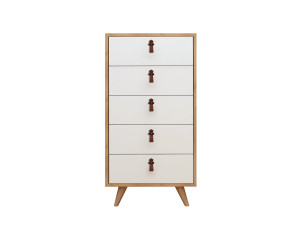Frenzu" wooden chest - 50 x 40 x 103 cm - White
