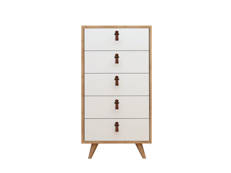 Frenzu" wooden chest - 50 x 40 x 103 cm - White