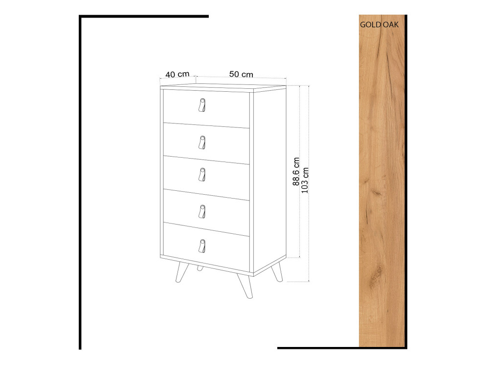 Frenzu" wooden chest - 50 x 40 x 103 cm - White