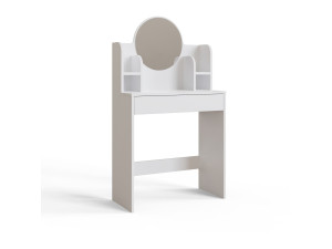 Idis" dressing table with wooden mirror - 75 x 35 x 135 cm - White