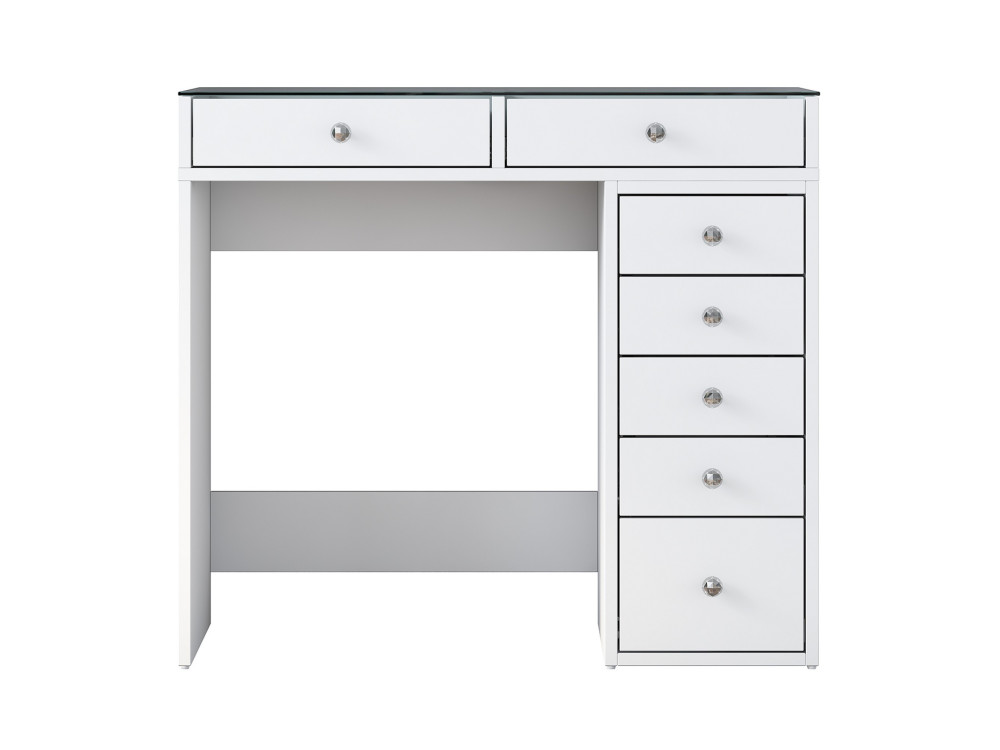 Soma" dressing table with integrated wooden drawers - 90 x 44 x 80 cm - White