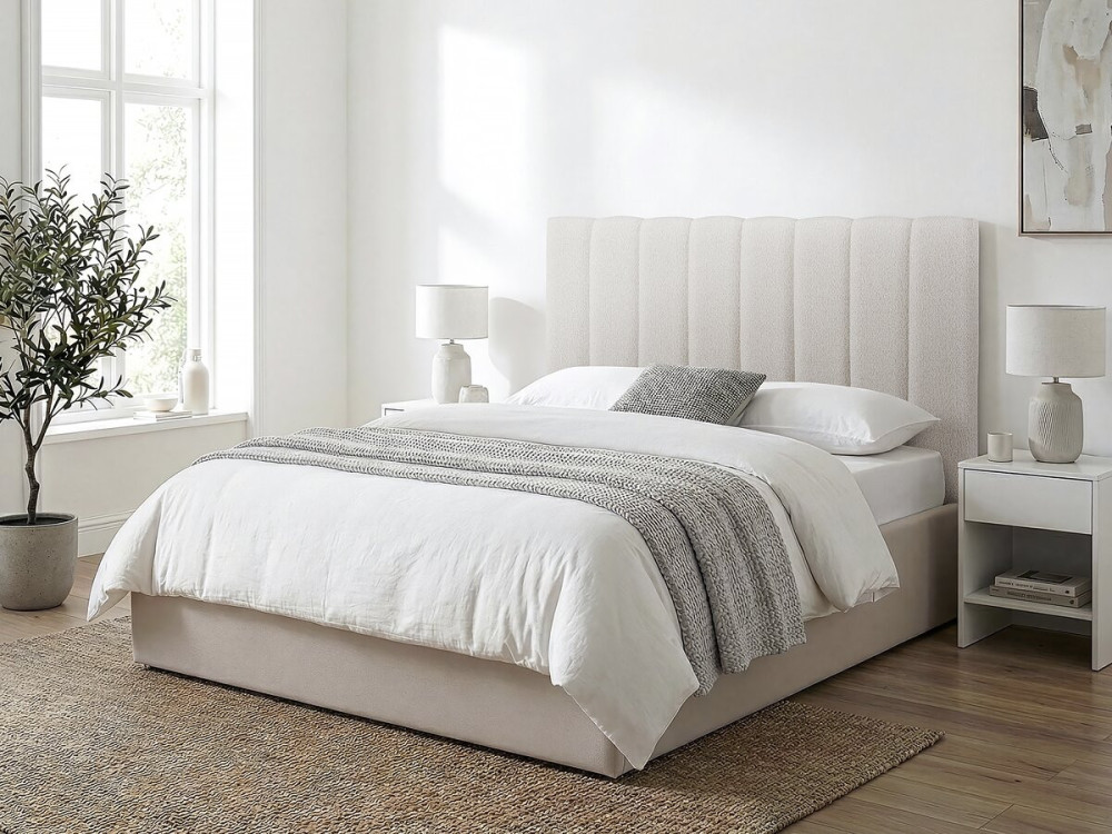 Textured fabric headboard "Val Thorens" - Beige - 140 cm