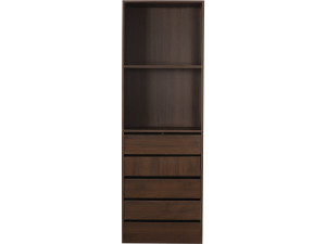 Opéra" wardrobe with 5 drawers and 2 shelves - 60 x 45 x 180 cm - Brown