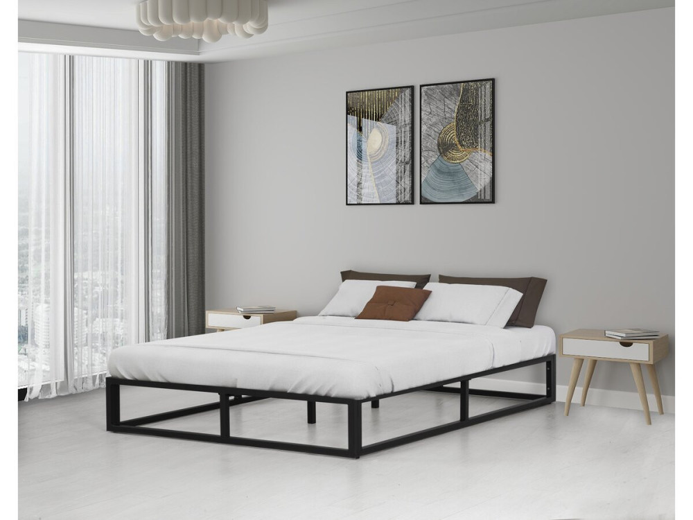 Metal bed frame 160 x 200 cm - Black
