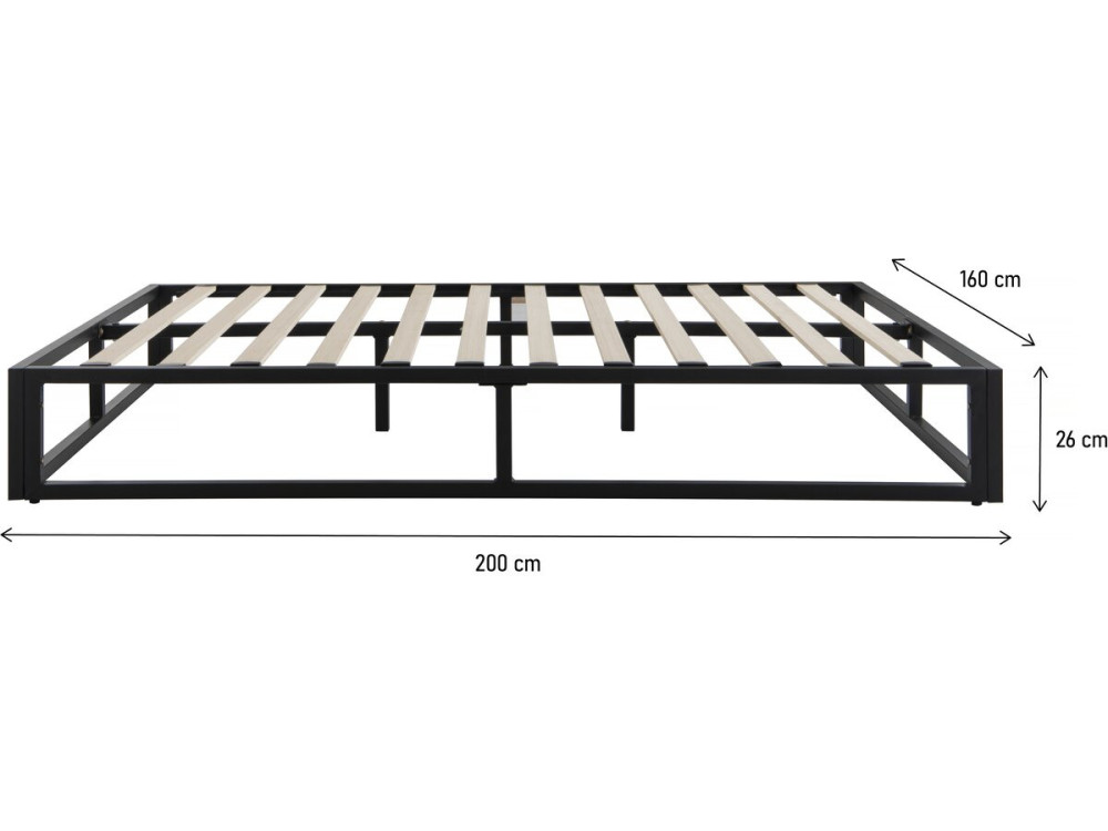 Metal bed frame 160 x 200 cm - Black