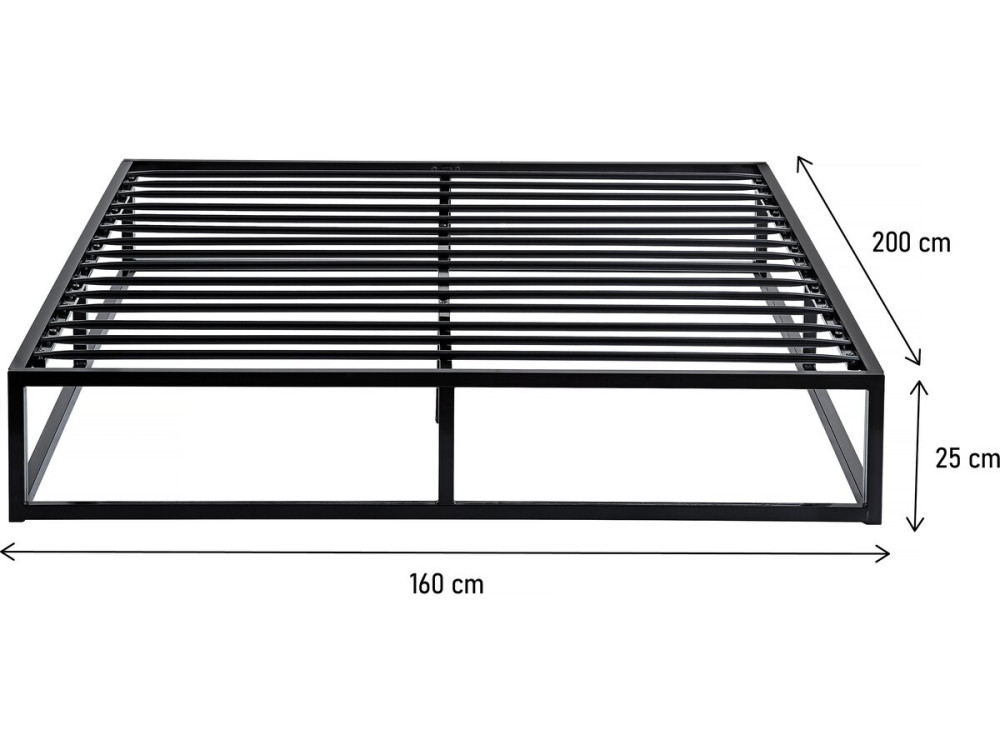 Metal bed frame 160 x 200 cm - Black