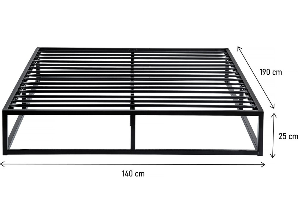 Metal bed frame 140 x 190 - Black
