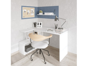 Gelincik" wooden study desk - 130 x 109 x 74 cm - White 2