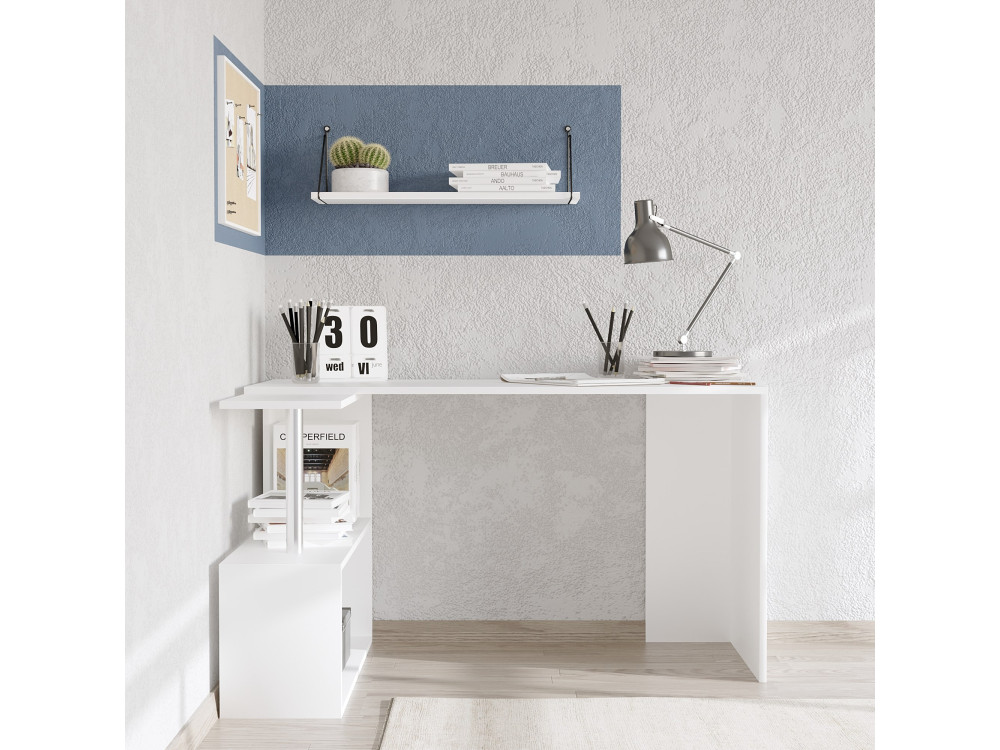 Gelincik" wooden study desk - 130 x 109 x 74 cm - White