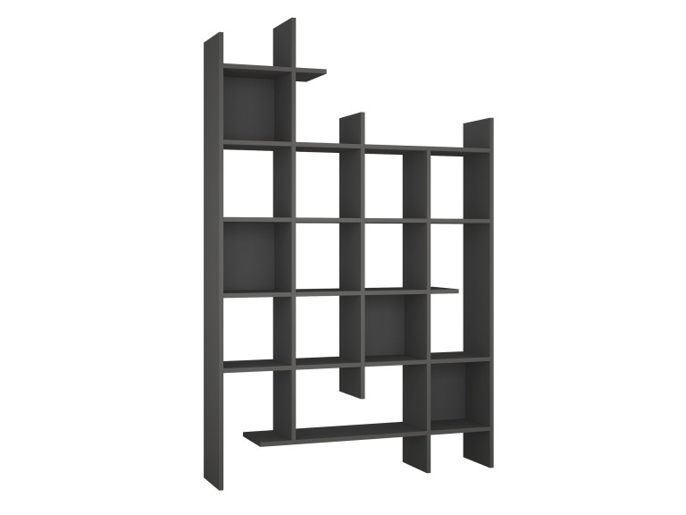 Manco" wooden bookcase - 122 x 25 x 188 cm - Anthracite