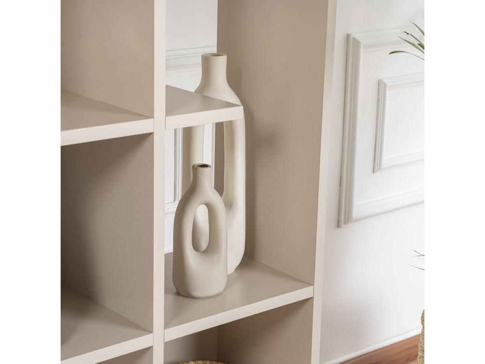 Manco" wooden bookcase 122 x 25.5 x 188 cm - Sandstone