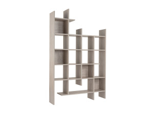 Manco" wooden bookcase 122 x 25.5 x 188 cm - Travertine