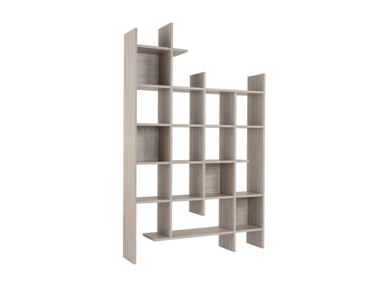 Manco" wooden bookcase 122 x 25.5 x 188 cm - Travertine