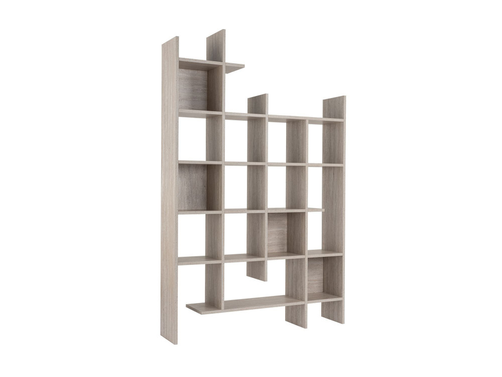 Manco" wooden bookcase 122 x 25.5 x 188 cm - Travertine