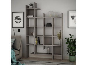 Manco" wooden bookcase 122 x 25.5 x 188 cm - Light Mocha 2
