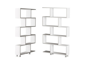 Nilüfer" wooden bookcase - 90 x 20 x 156 cm - White