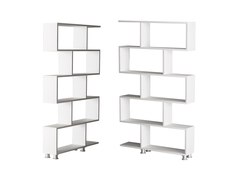 Nilüfer" wooden bookcase - 90 x 20 x 156 cm - White