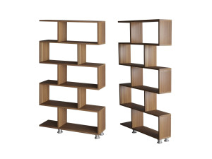 Nilüfer" wooden bookcase 90 x 20 x 156 cm - Walnut