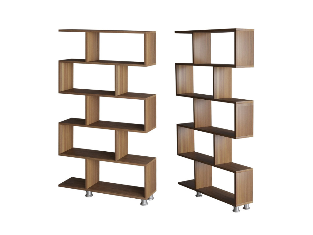 Nilüfer" wooden bookcase 90 x 20 x 156 cm - Walnut