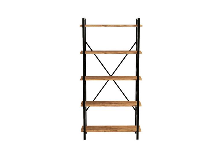 Nero" wooden bookcase - 90 x 33 x 180 cm - Atlantic PineBlack