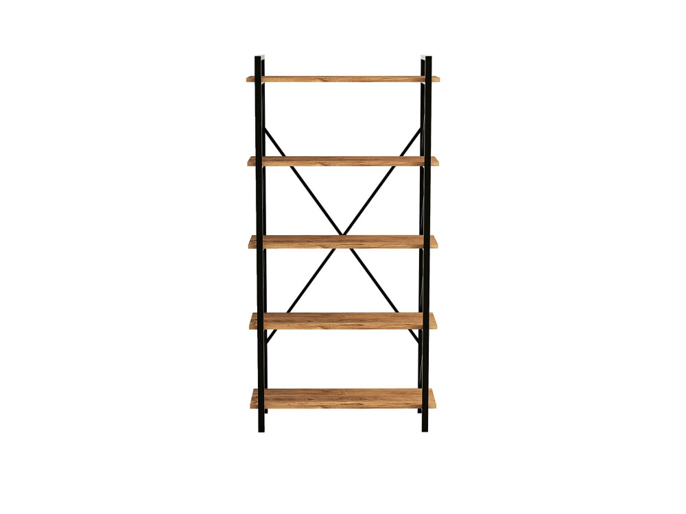 Nero" wooden bookcase - 90 x 33 x 180 cm - Atlantic PineBlack