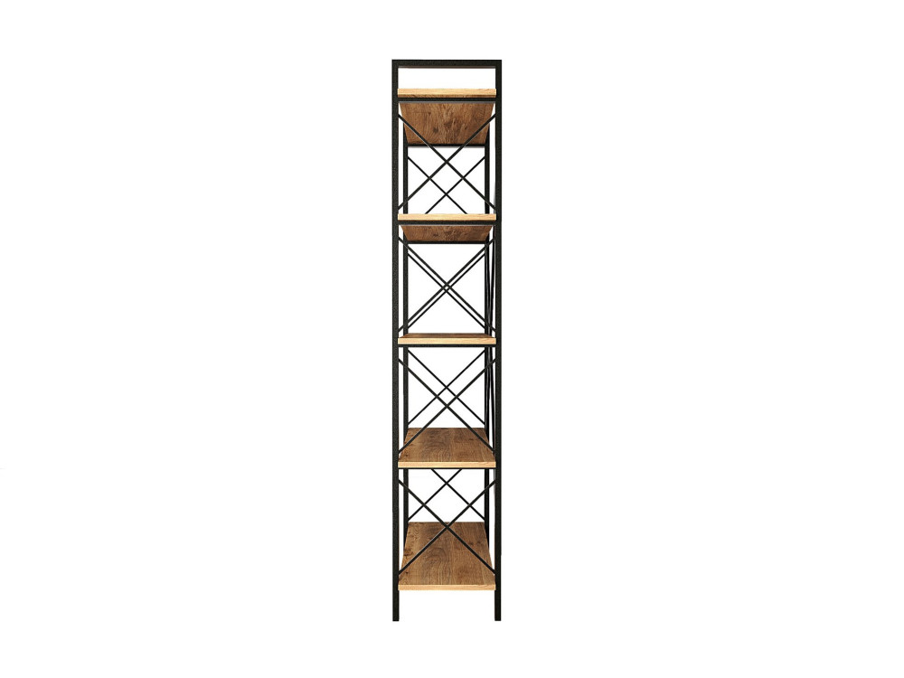 Nero" wooden bookcase - 90 x 33 x 180 cm - Atlantic PineBlack