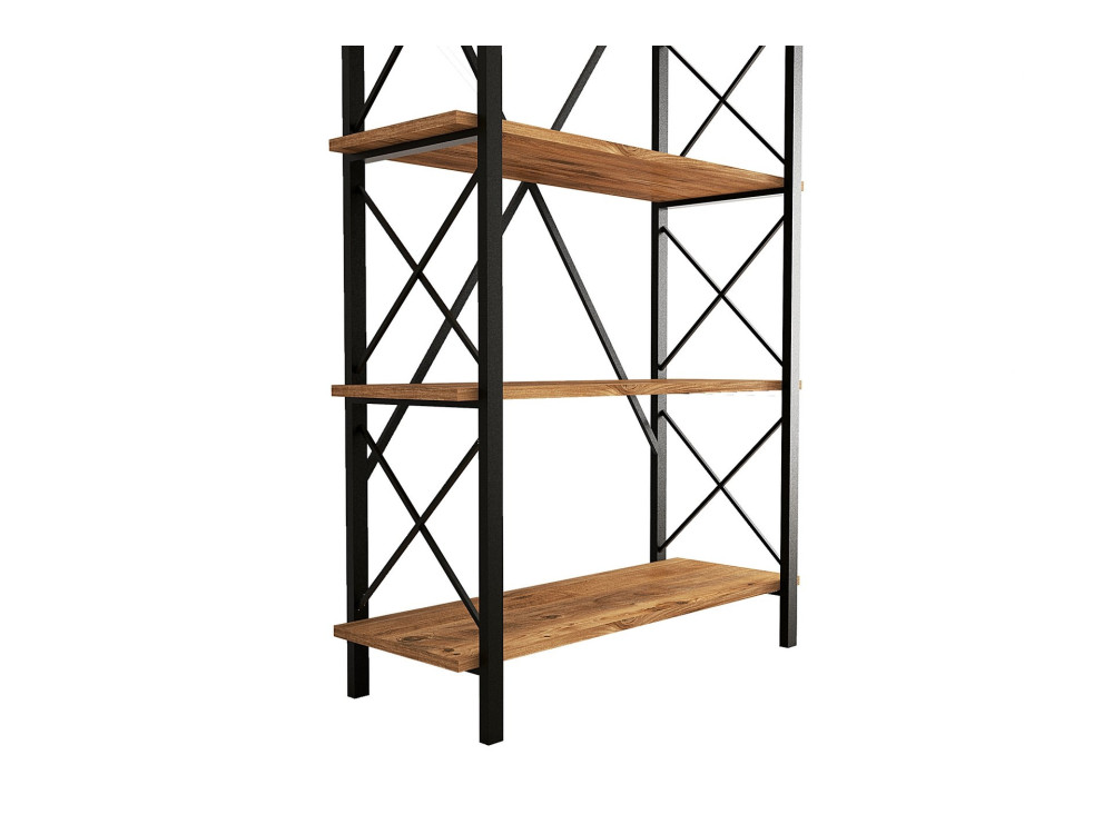 Nero" wooden bookcase - 90 x 33 x 180 cm - Atlantic PineBlack