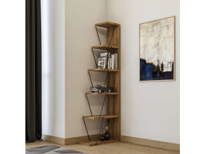 Nove" wooden bookcase - 50 x 22 x 150 cm - Brown 2