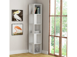 Piano" wooden bookcase - 34 x 34 x 161 cm - White 2