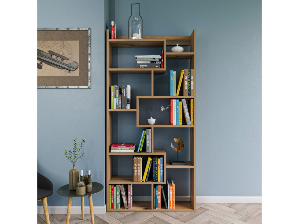Kuttap" wooden bookcase - 90 x 22 x 182 cm - Pine