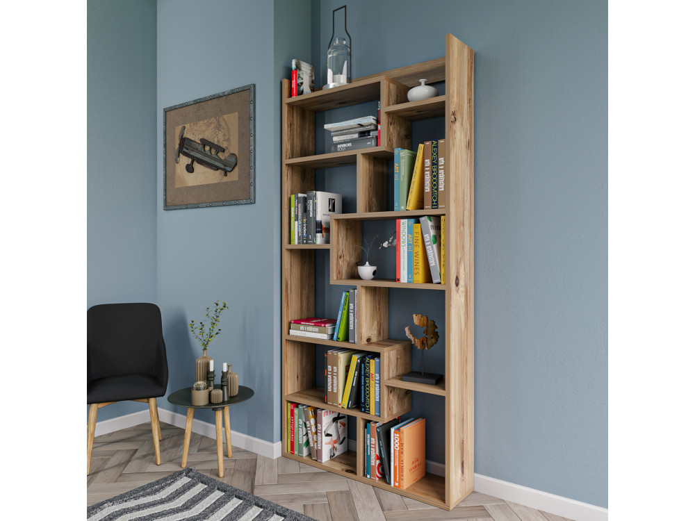 Kuttap" wooden bookcase - 90 x 22 x 182 cm - Pine