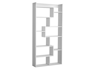 Kuttap" wooden bookcase - 90 x 22 x 182 cm - White