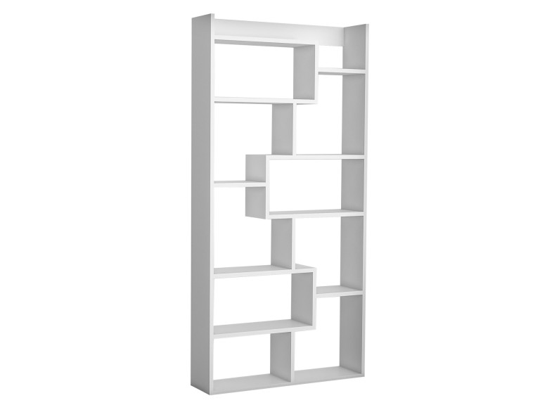 Kuttap" wooden bookcase - 90 x 22 x 182 cm - White