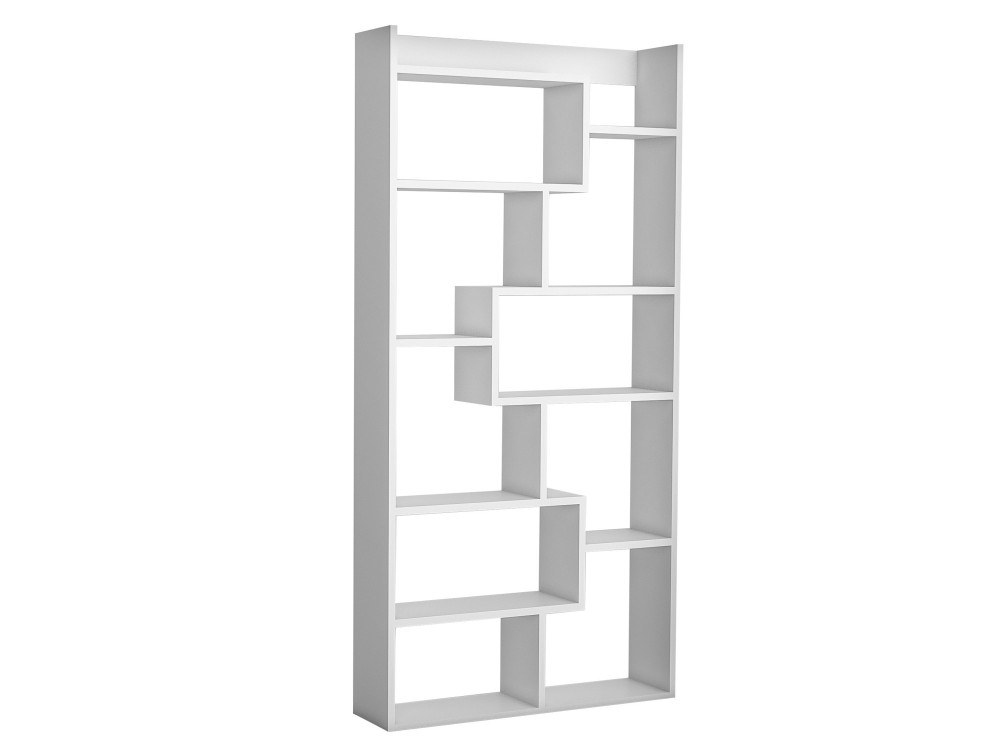 Kuttap" wooden bookcase - 90 x 22 x 182 cm - White